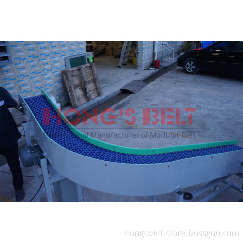 Curved and Inclined Modular Plastic Conveyor Belt
